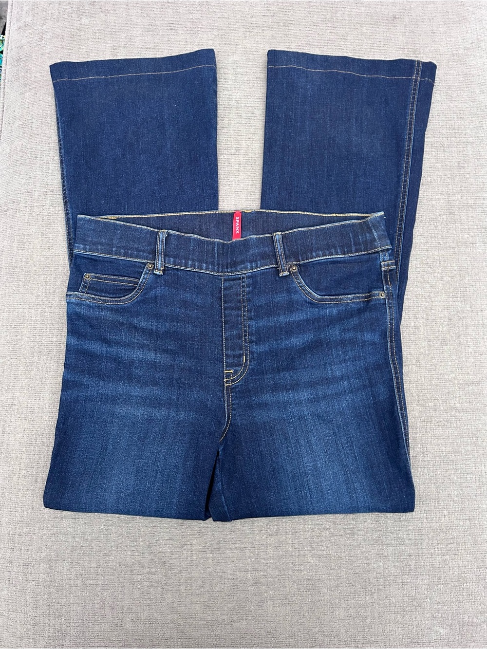 SPANX Dark Blue Denim with Red Logo Tag